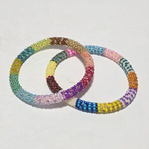 2 Sashka 8" Beaded Bracelets Handmade